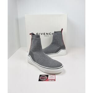 Size 41EU/8US - Givenchy Grey Knit Fabric High Top Sneakers New/Retail $700!